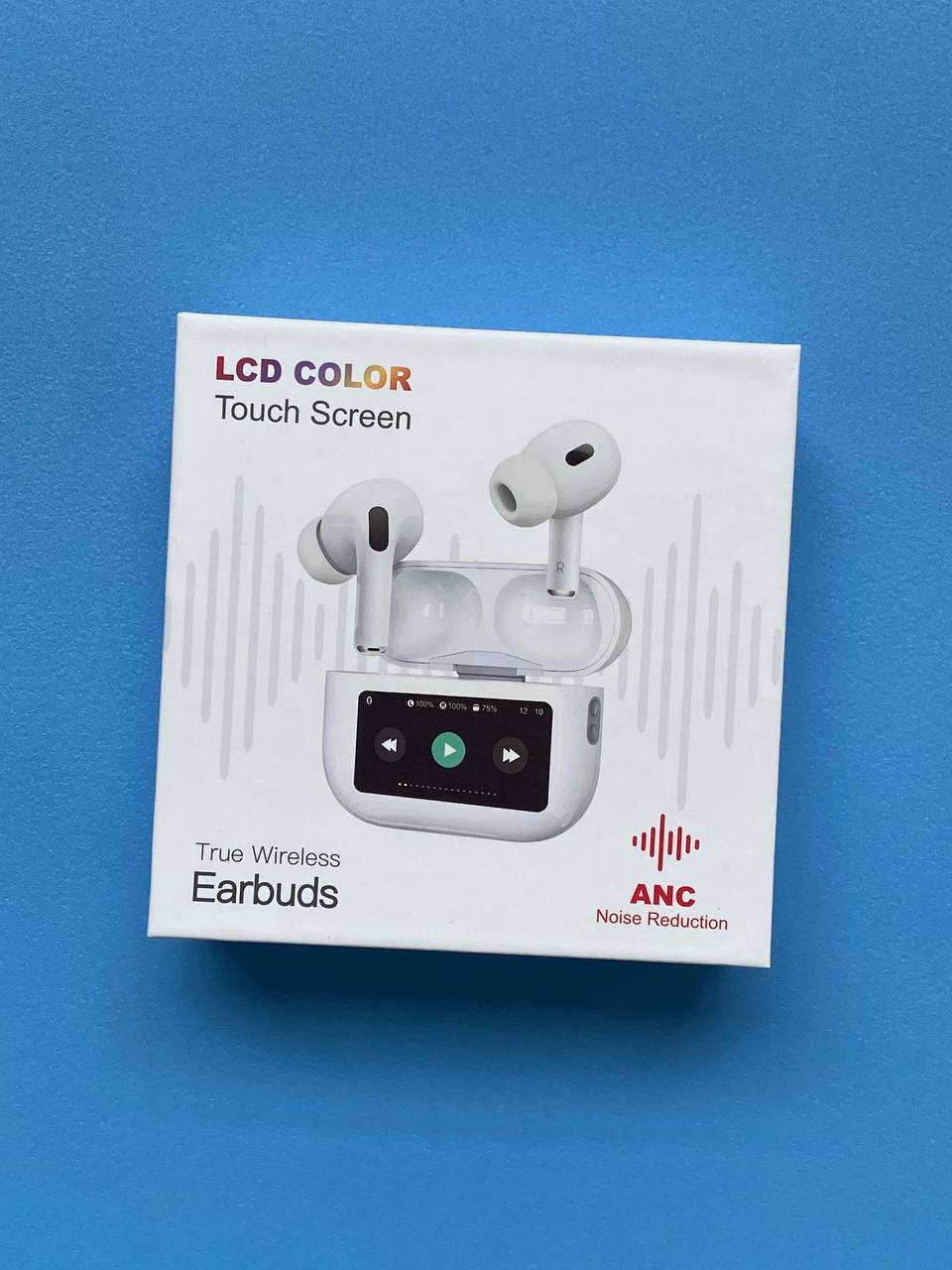 Audífonos tipo Airpods con pantalla